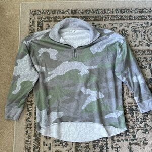 Aerie camouflage quarter zip sweatshirt M